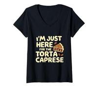 Womens I'm Just Here for The Torte Caprese Italian Bakery Cake V-Neck T-Shirt