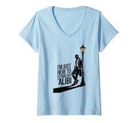 Women's I'm Just Here to Establish an Alibi - True Crime Podcast V-Neck T-Shirt