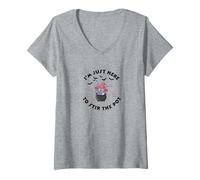 Womens I'm Just Here to Stirring The Pot, Cute Cat, Halloween Z V-Neck T-Shirt