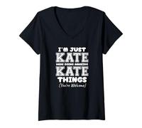 Womens I'm Just Kate Here Doing Awesome Kate Things V-Neck T-Shirt