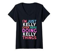 Women's I'm Just Kelly Over Here Doing Kelly Things Name V-Neck T-Shirt