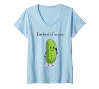 Women's I'm Kind of in A Pickle Funny V-Neck T-Shirt