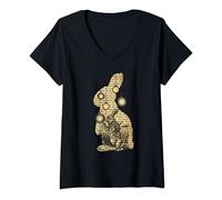 Womens I'm Late - Alice In Wonderland White Rabbit V-Neck T-Shirt