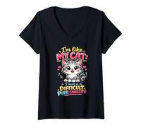 Women's I'm Like My CAT I Have A Difficult Purr SONALITY V-Neck T-Shirt