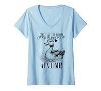 Womens I'm Living The Dream One Bad Decision at A Time (Funny Duck) V-Neck T-Shirt