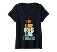 Womens I'm Luke Doing Luke Things - Funny Saying Cool Name Luke V-Neck T-Shirt