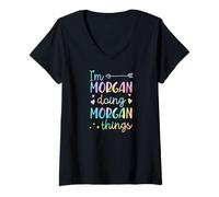 Women's I'm Morgan Doing Morgan Things Personalized First Name V-Neck T-Shirt
