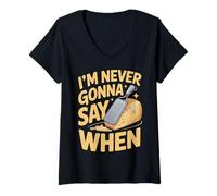 Womens I'm Never Gonna Say When Parmesan Cheese Grater ------- V-Neck T-Shirt