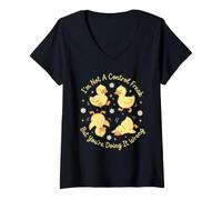 Women's I'm Not A Control Freak But You're Doing It Wrong Duckling V-Neck T-Shirt