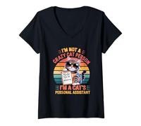 Womens I'm Not A Crazy Cat Person I'm A Cat's Personal Assistant V-Neck T-Shirt
