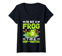 Women's I'm Not A Frog I'm A Hop-inator V-Neck T-Shirt