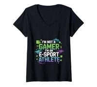 Womens I'm Not A Gamer I'm An E-Sport Athlete Competitive - V-Neck T-Shirt