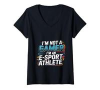 Womens I'm Not A Gamer I'm An E-Sport Athlete Competitive -- V-Neck T-Shirt