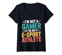 Womens I'm Not A Gamer I'm An E-Sport Athlete |---- V-Neck T-Shirt