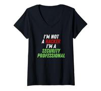Women's Im Not A Hacker Im A Security Professional OPSEC Cyber Humor V-Neck T-Shirt