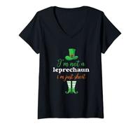 Womens I'm Not A Leprechaun I'm Just Short St Patricks Day Irish V-Neck T-Shirt