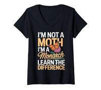 Womens I'm Not A Moth I'm A Monarch Milkweed Butterfly Monarch V-Neck T-Shirt