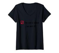 Womens I'm Not A Robot Or Am I Internet Sarcastic Funny Saying V-Neck T-Shirt