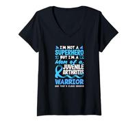Womens I'm Not A Superhero But A Mom of Juvenile Arthritis Warrior V-Neck T-Shirt