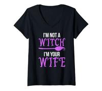 Womens Im Not a Witch Im Your Wife Halloween V-Neck T-Shirt