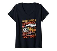 Womens I'm Not Always A Trainwreck Funny Train Lover Toot Toot V-Neck T-Shirt