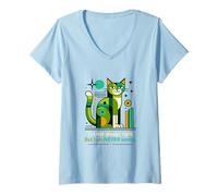 Women's I'm Not Always Right But I Am Never Wrong Funny Cat V-Neck T-Shirt