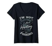 Women's I'm Not Always Thinking About Hunting Fish Hunting Hunter V-Neck T-Shirt