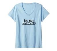 Womens I'm Not Anonymous Alcoholics AA Narcotics NA Sober Recovery V-Neck T-Shirt