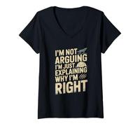 Women's I'm Not Arguing I'm Just Explaining Why I'm Right Wolf V-Neck T-Shirt