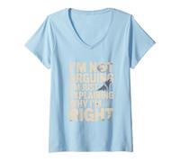 Women's I'm Not Arguing I'm Just Explaining Why I'm Right Wolf V-Neck T-Shirt