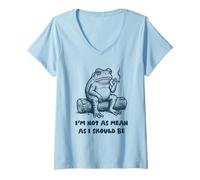 Women's I'm Not As Mean As I Should Be Sarcastic Dark Humor V-Neck T-Shirt