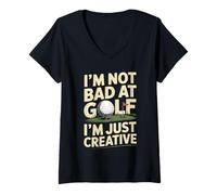 Women's I'm Not Bad At Golf I'm Just Creative Humor V-Neck T-Shirt