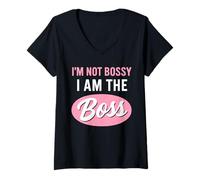 Womens I'm not Bossy im The boss for Women Girls V-Neck T-Shirt