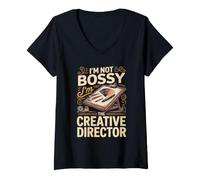 Women's I'm Not Bossy I'm the Creative Director Design V-Neck T-Shirt
