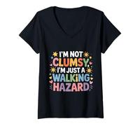 Womens I'm Not Clumsy I'm Just A Walking Hazard Accident - V-Neck T-Shirt