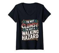 Womens I'm Not Clumsy I'm Just A Walking Hazard Accident - V-Neck T-Shirt