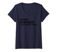 Womens I'm Not Disabled I Just Walk Fancy White Cane Awareness Day V-Neck T-Shirt