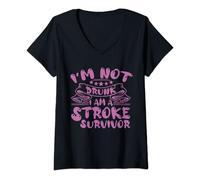 Womens I'M Not Drunk I Am A Stroke Survivor, Stroke Survivor V-Neck T-Shirt