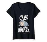 Women's I'm Not Lazy I'm Just in in Energy Saving Mode V-Neck T-Shirt
