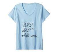 Womens Im Not Like A Regular Mom Im A Twin Mom Mothers Day V-Neck T-Shirt