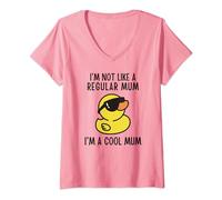 Womens I'm Not Like A Regular Mum I'm A Cool Mum Mothers Day Duck V-Neck T-Shirt