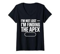 Women's Im Not Lost Im Finding The Apex Outdoor Humor V-Neck T-Shirt