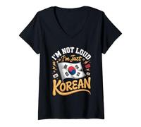 Women's I'm Not Loud I'm Just Korean Pride Heritage V-Neck T-Shirt
