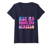 Womens I'm Not Old ASK ME ABOUT SIXTIES 60th 70th Birthday Daddy V-Neck T-Shirt