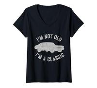 Women's I'm Not Old I'm A Classic 70 Retro Car for Enthusiasts V-Neck T-Shirt