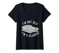 Women's I'm Not Old I'm A Classic 70 Retro Car for Enthusiasts V-Neck T-Shirt