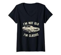 Women's I'm Not Old I'm Classic - Classic Car Old Man Dad Grandpa V-Neck T-Shirt