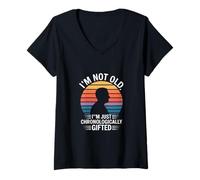 Women's I'm Not Old I'm Just Chronologically Gifted V-Neck T-Shirt