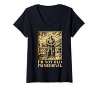 Women's I'm Not Old I'm Medieval Ren Faire Medieval Knight Funny V-Neck T-Shirt