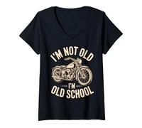Womens I'm Not Old I'm Old School Biker Vibe for Classic Motorcycle V-Neck T-Shirt